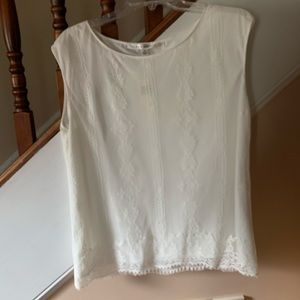 Max Studio Ivory Lace Embroidered Top NWT